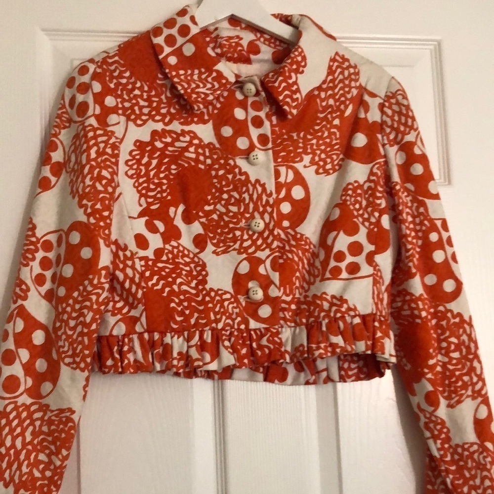 Vintage cream & orange cropped jacket​
